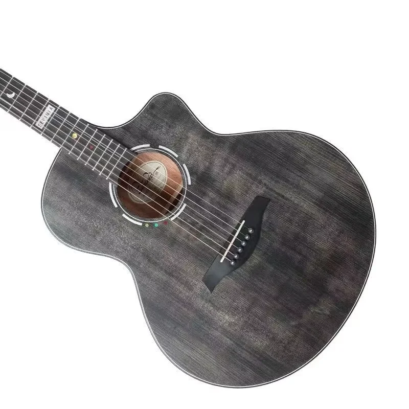 2024 New Style Factory Direct Delivery Wholesale Price 6 strings 40' Handmade Vintage Matte Natural Flame Acoustic Guitar