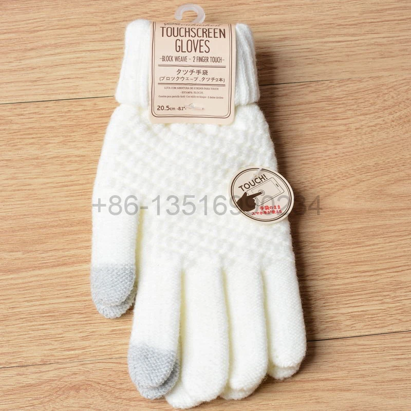 Touch screen gloves jacquard weave winter gloves for women