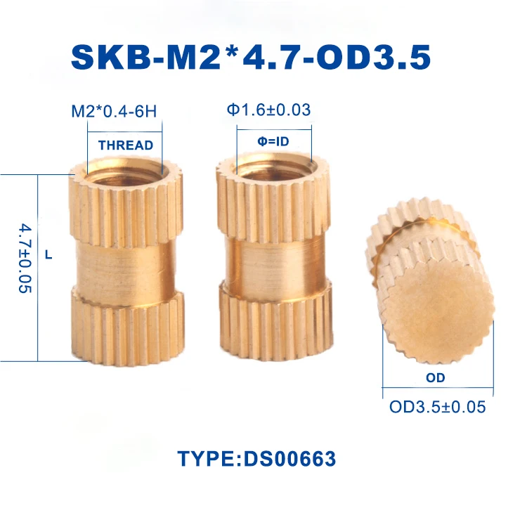 MICADY manufacturer M1.6 M2 round threaded brass insert nuts CNC machining blind hole knurled nut