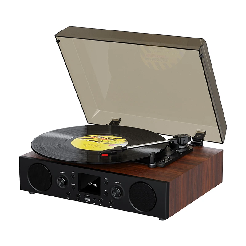 Hot Sale New Wooden Retro Phonograph  Vinyl Record Player Vintage Phonograph ARC FM High Sound Quality Powered Radio