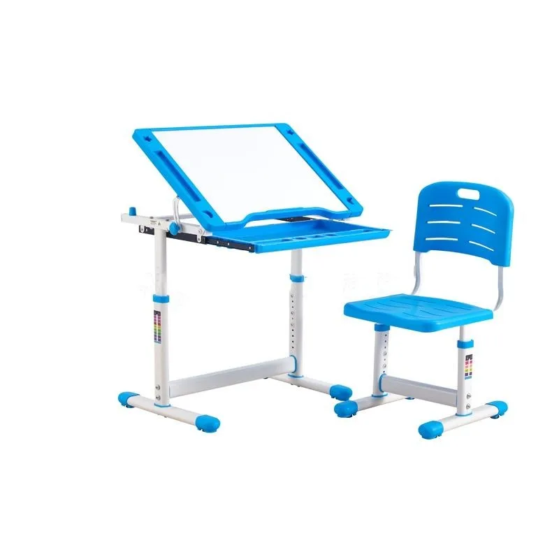 Children Drawing Study Table Chair Set Pink Blue Home use Student Chair Desk Kids Gym Primary school desk chair sets cheap