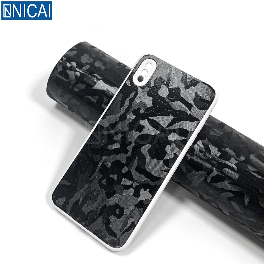 Phone Skin Wrap 3D Texture Vinyl SH012 Black Shadow Vinyl Skin Wrapping Film Computer Back Wrapping Skin