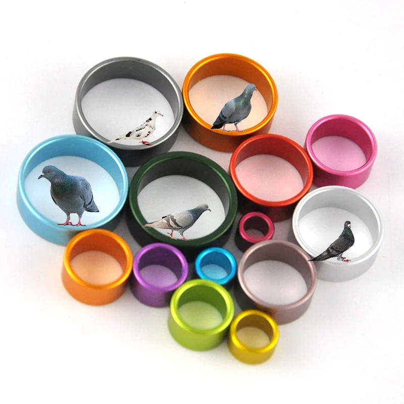 Customized Laser Engraving 2-9mm Birds Leg Bands Love Cannry Finch Parrot Foot Tag Aluminum Bird Rings for Birds Ringing Banding