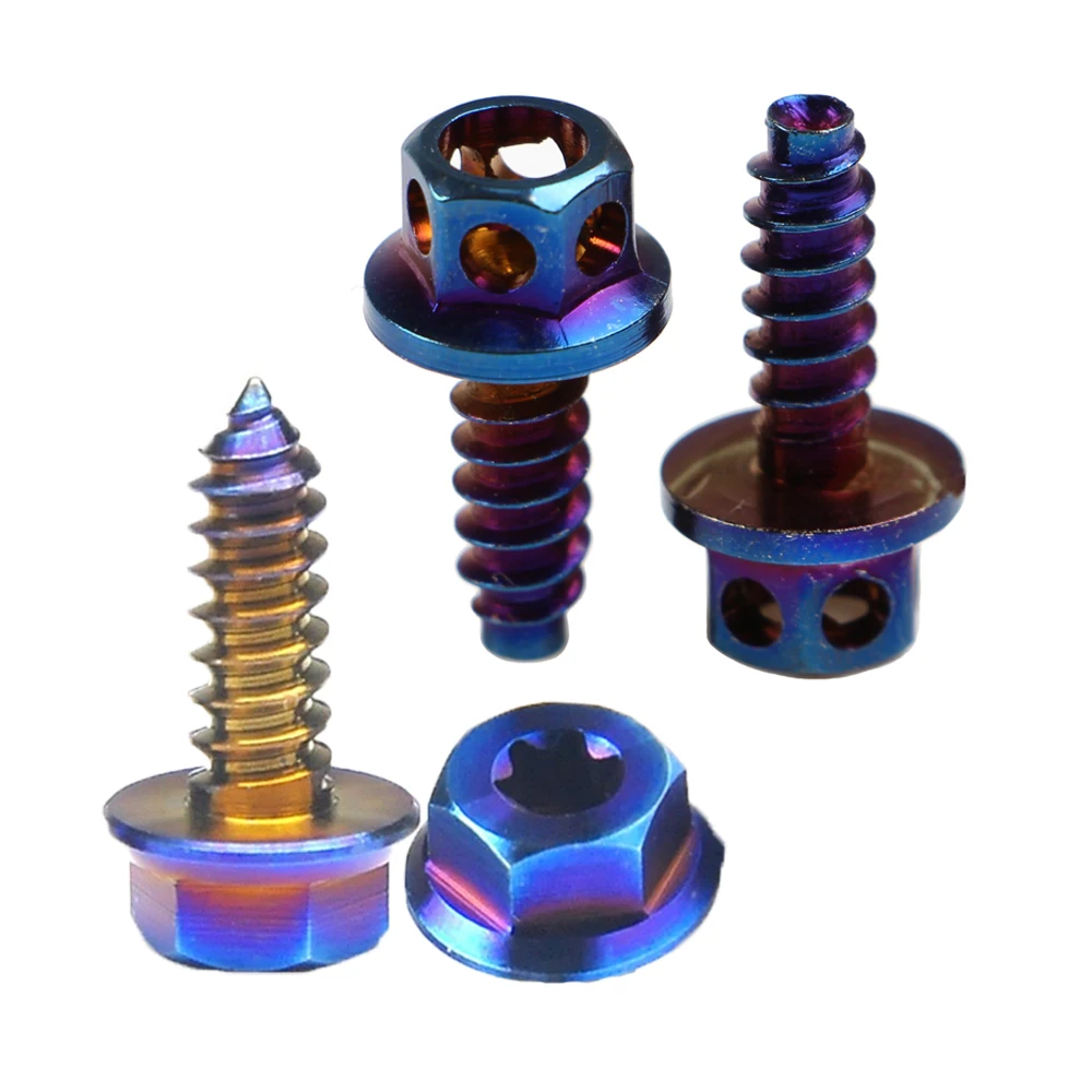 Burnt titanium bolt m4 m10 burned blue color flat head m6x1.0 m2.5 1/4 12 point flange titanium bolts