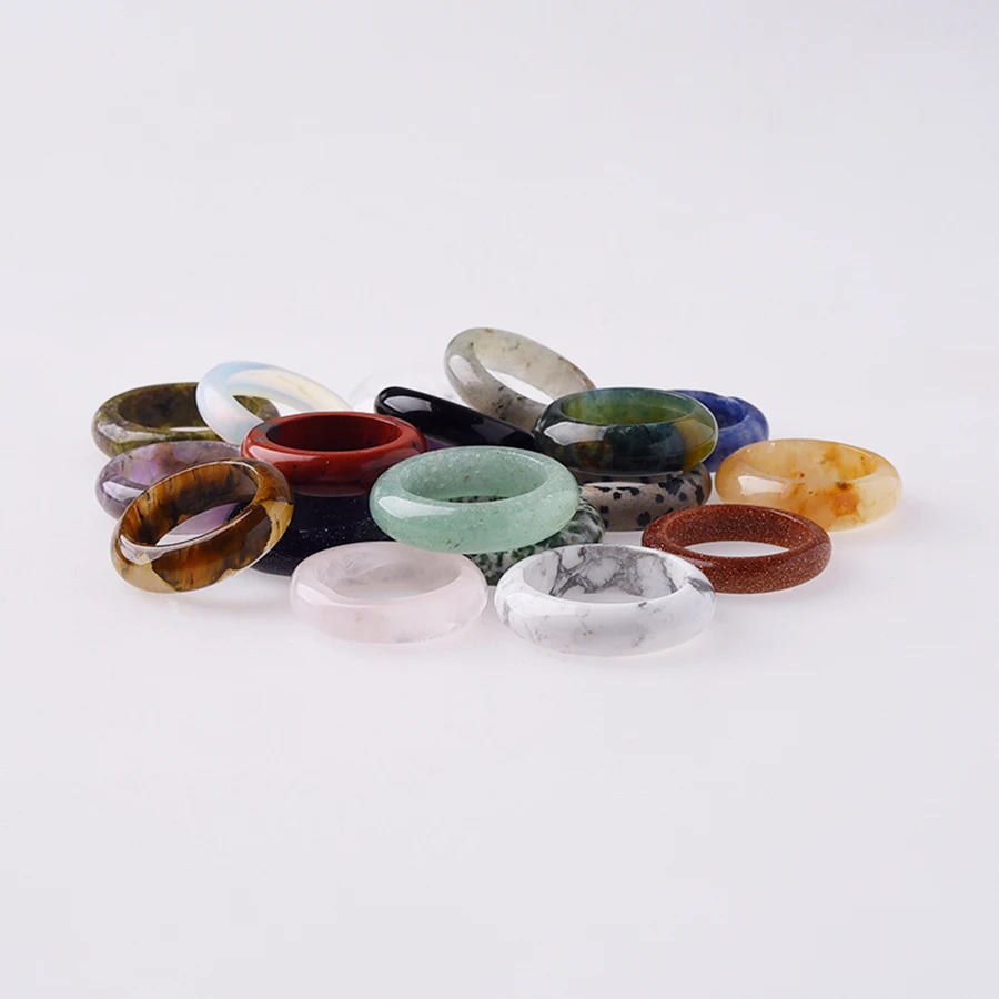 Wholesale Crystal Rings High Quality Natural Crystal Healing Stone Crystal Rings Gifts for Loved Ones