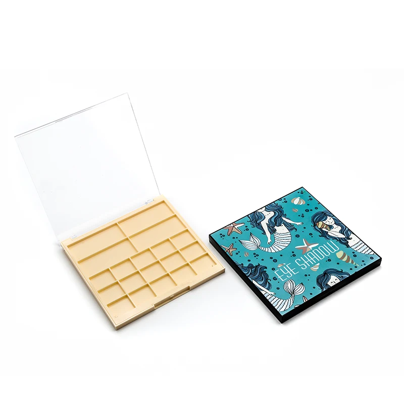 19 Color Logo Accepted  Plastic Cosmetic Packaging Case Transparent Empty Eyeshadow Palette Container