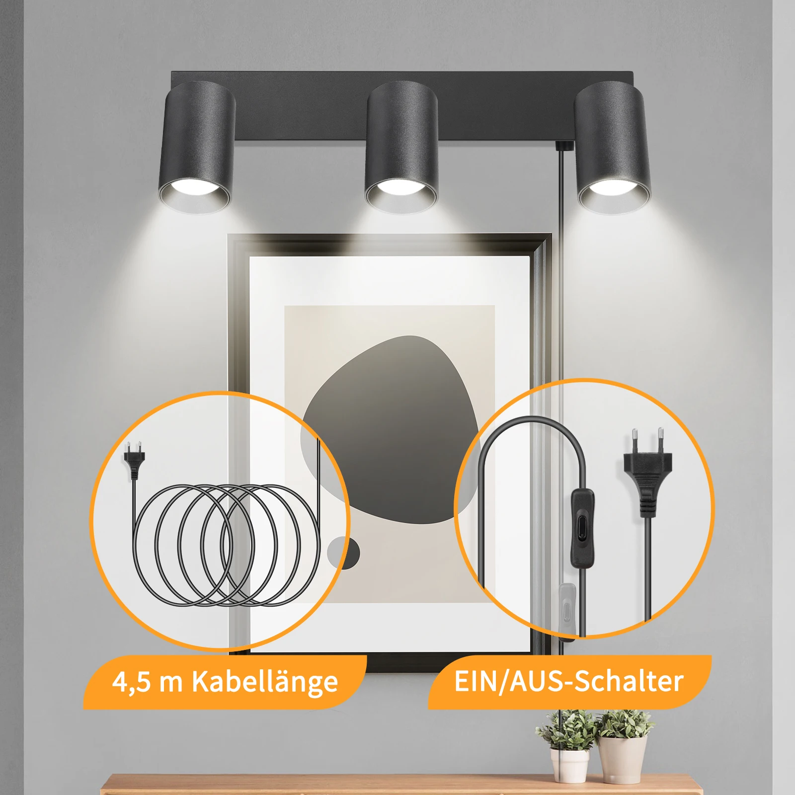 3 прожектора настенный светильник