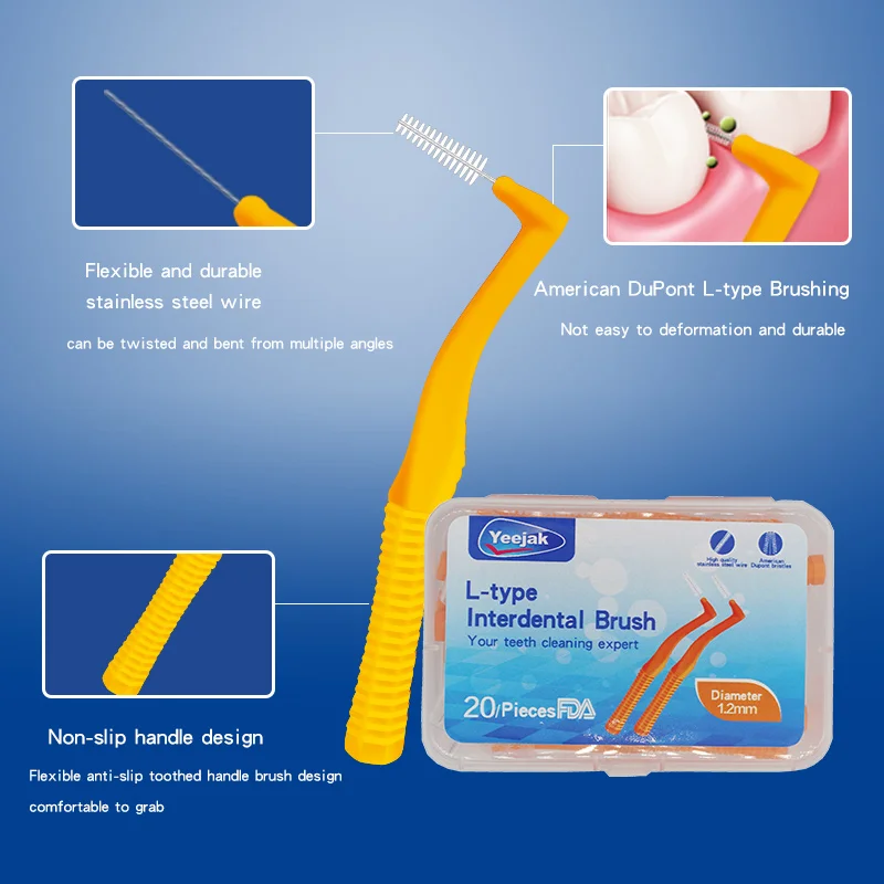 Хорошее качество зубной Тонкий Брекеты зубов выбирает стальной проволоки кистей добавьте немного резиновые Ортодонтическая страховочная полоса щетка с Ортодонтическая зубная нить 80 шт. 1,2 мм