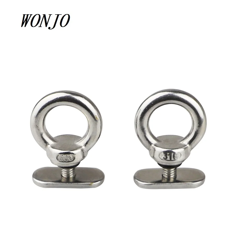 316 Stainless Steel M6 Bolt Kayak Track Mount Tie Down Eyelets Hold Your Bungee Cord or Ropes Rowing Inflatable