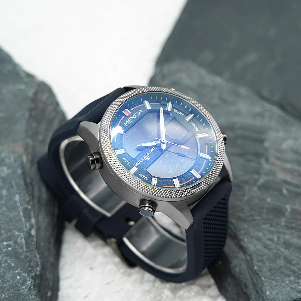 Mexda Cheap Price Watches Men Wrist Leather Fashion Simple Wrist Watches for Men Sport Glass Digital Silicone Round Mix