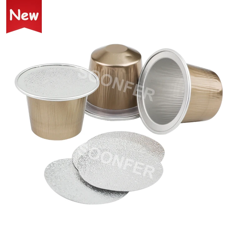 Plastic aluminium empty nespresso k cup coffee capsules refill cup