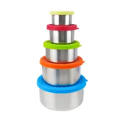 Dipping Sauce Containers set/stainless steel condiment containers with silicone lids/salad dressing containers