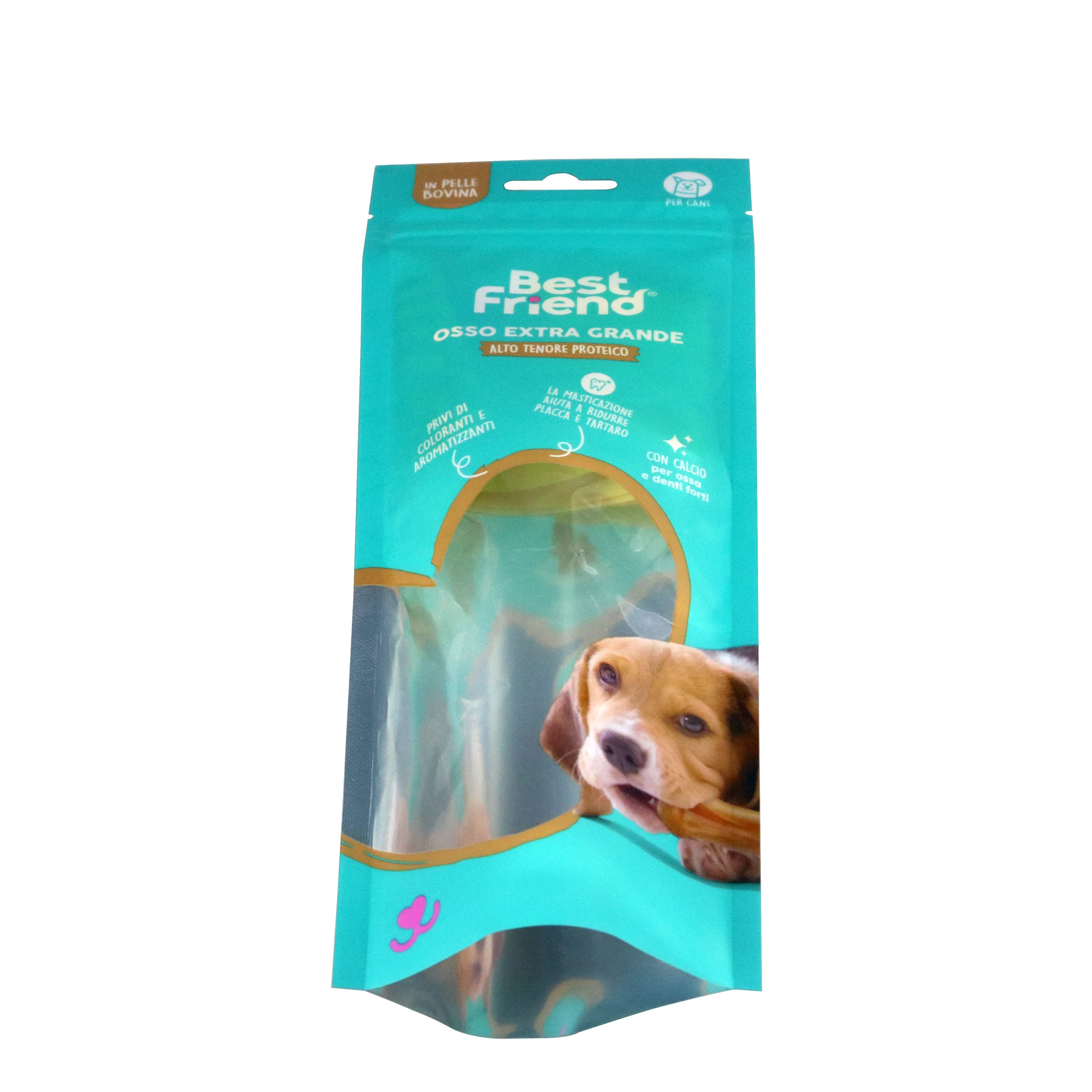 Customized pet dog food cat food composite skittles smell proof with zipper eight-side seal food packaging bag