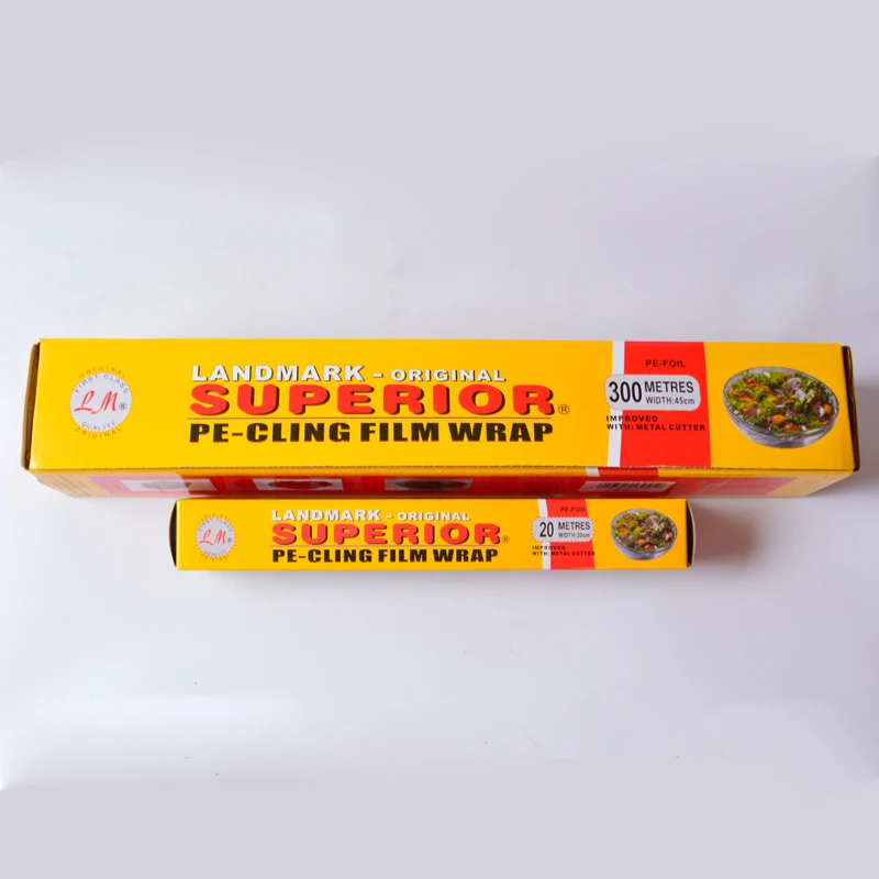 Food grade  wrap around 300 meters wrap stretch cling film for meat wrap