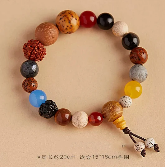 mylulu custom your design Vintage Natural 18 Bodhi Seed Bracelet Bangles Buddha Charm Bracelet Tibet Buddhist Prayer Wood Beads
