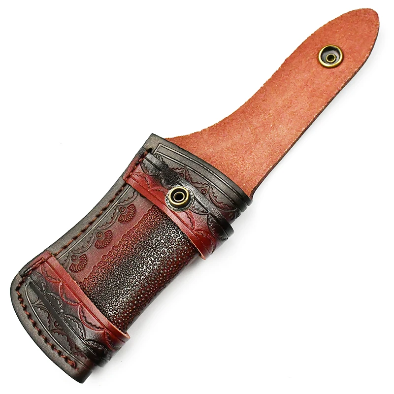 Hotsale Luxury Boutique Folding Knife Leather Sheath Durable Pocket Cover Portable Hanging Case Handmade Customized OEM