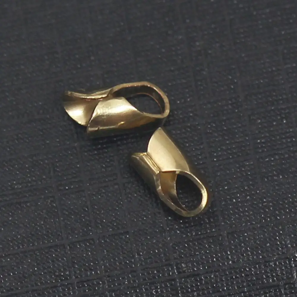 Beadsnice Gold Filled Jewelry Finding Crimp Ends Clamps Tips Bead Cap for Bracelet Making Supply ID39988