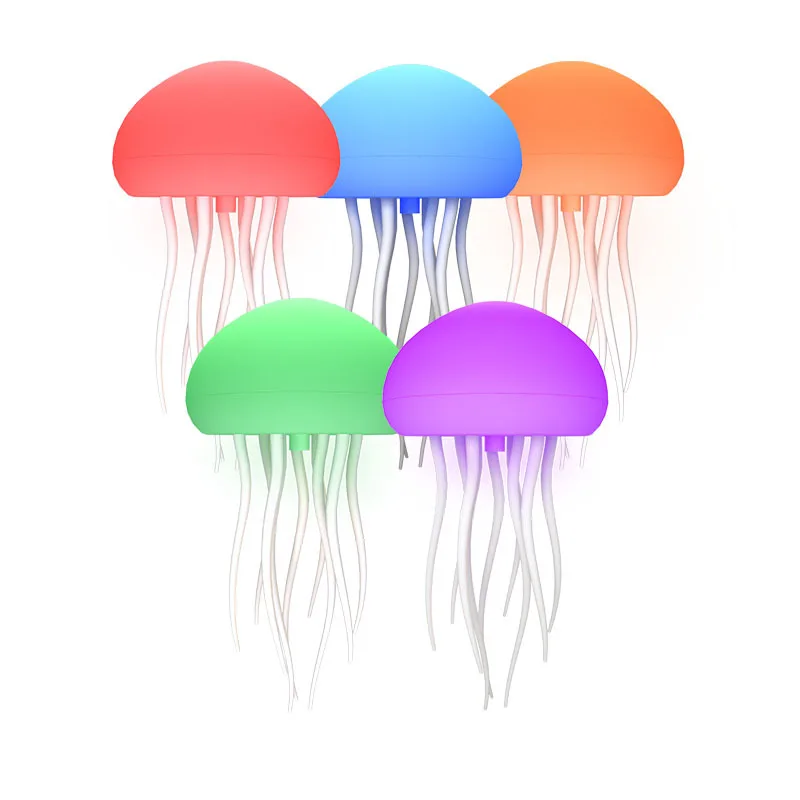 new products Sound-activated jellyfish lamp ambient light night light animated touch foot full color gradient built-in battery