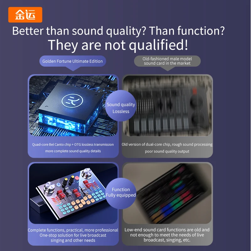 Kinscoter Foldable Mic Condenser Microphone Studio V18 Sound Card M8 Microphone With Sound Recording Arm Stand Filter