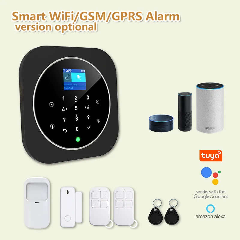 WIFI GSM GPRS House Home Security Device Alarm System Siren Smoke Door Window PIR Motion Detector RFID Remote Controller