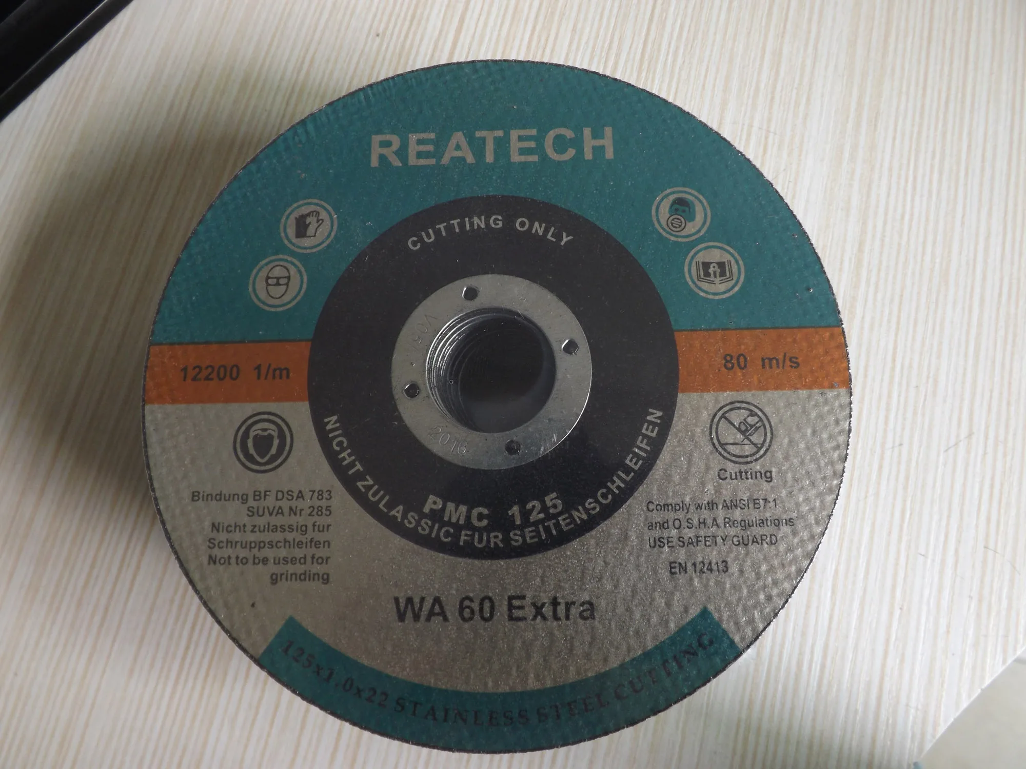 REATECH 125X1X22 125mm 5inch Cutting Off Disk For Metal and Inox