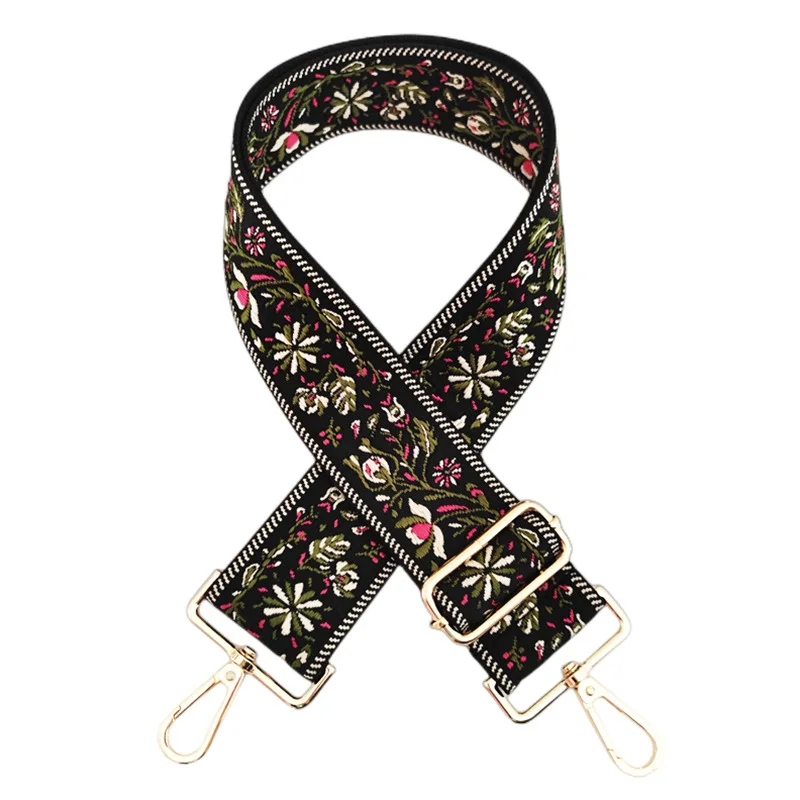 5cm Embroidery Bohemian Strap Adjustable Replacement Belt Guitar Style Crossbody Handbag Purse Straps