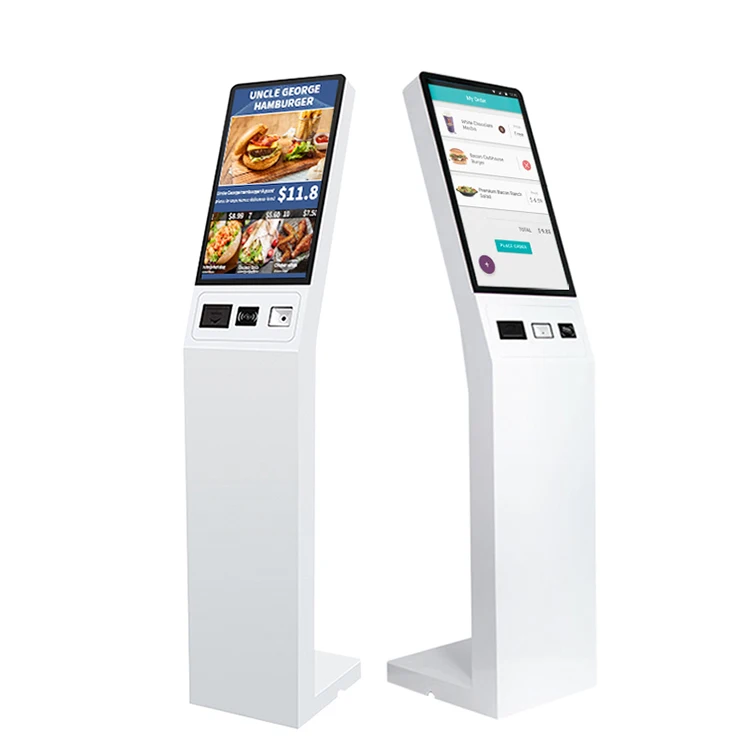 19 Inch Capacitive Touch Self Service Printing Ticket Kiosk Id Card Passport Reader For Airport