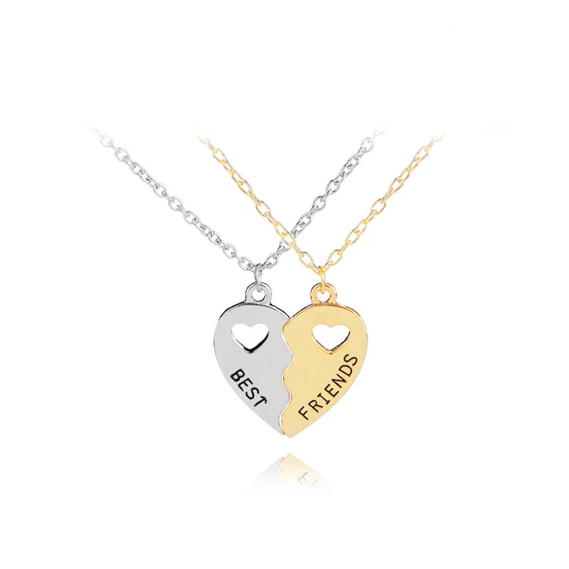 Lateefah OEM Romantic Heart Best Friends Good Friend Friendship Pendants 2 Pcs/ Set Necklace