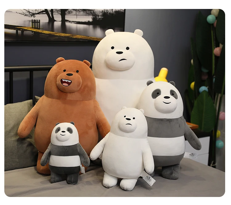 
Standing three naked bear pillow plush toys bear cute panda plush toy doll for kids 