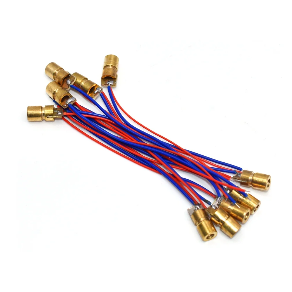 WAVGAT 10PCS 5V 650nm 5mW Adjustable Laser Dot Diode Module Red Sight Copper Head Mini Laser Pointer