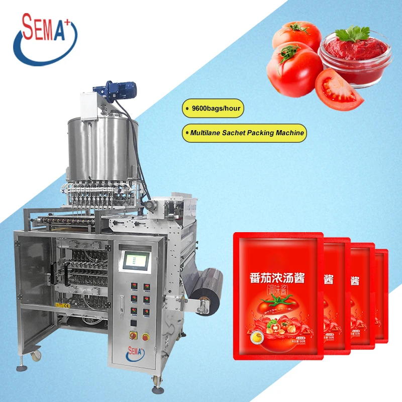 Automatic multi function multilane 4 side seal liquid Ketchup bag packaging machine ice lolly ice candy sachet packing machine
