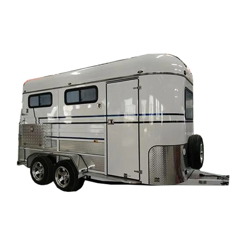 Deluxe New Horse Carriage Trailers 2 Horse Trailer Transportation with Angle Loading