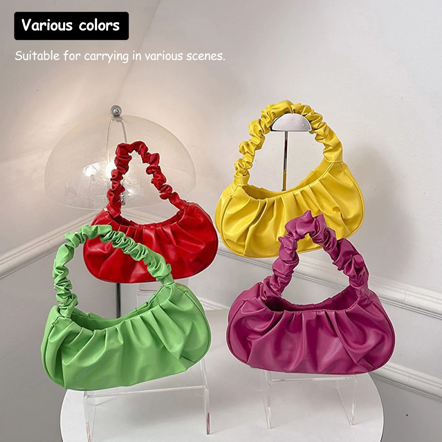 2023 Summer soft casual handbags fashion armpit bags ladies shoulder vintage bag female mini dumpling bag for women