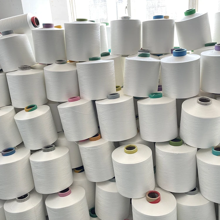 Customized raw-white polyester yarn 75/72 spun yarn 100% polyester yarn for sale