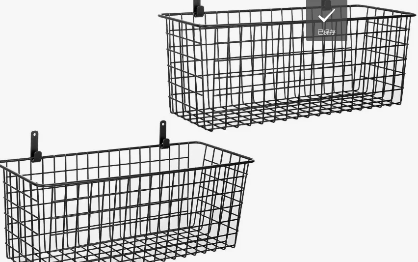 Wholesale kitchen bathroom organizer matte black wall mounted storage hanging wire basket