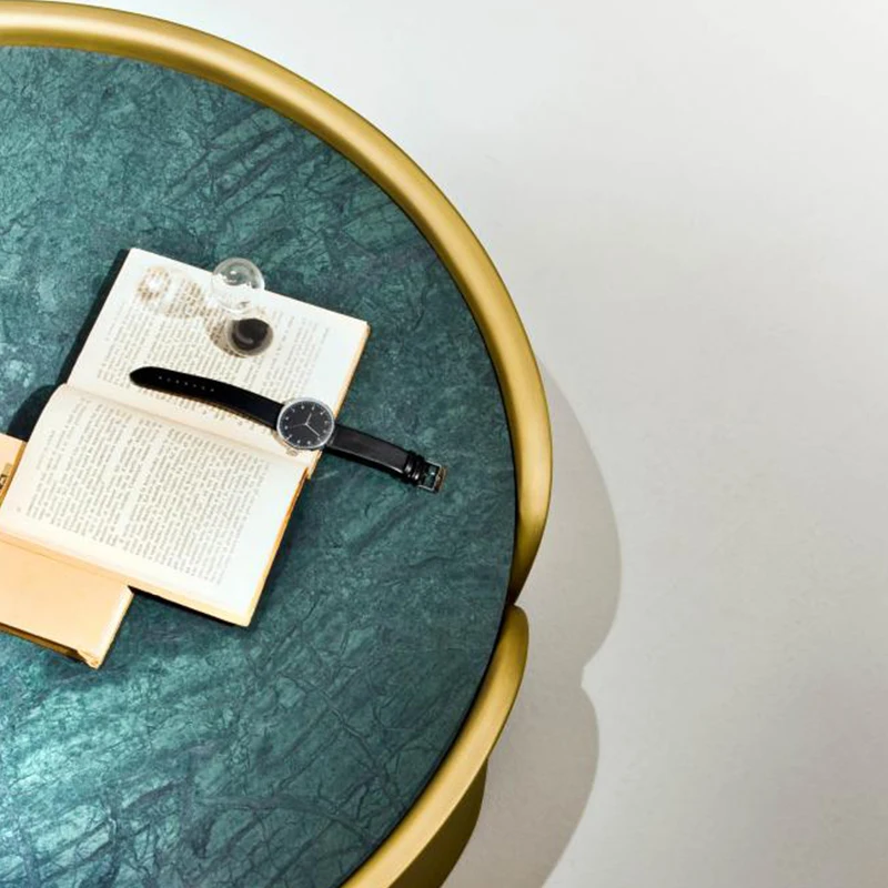 Wholesale factory top quality stainless steel end table golden copper round coffee table living room center table