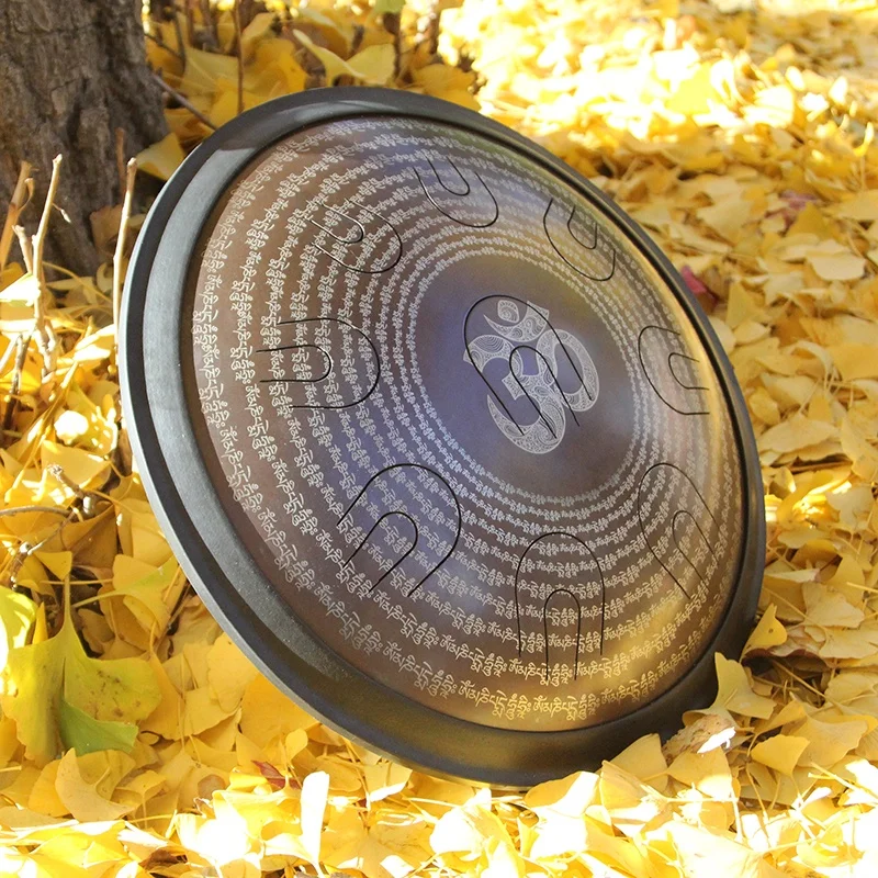 UU drum size musical scale handpan with free case and mallets steel tongue drum custom design logo D minor D major yoga