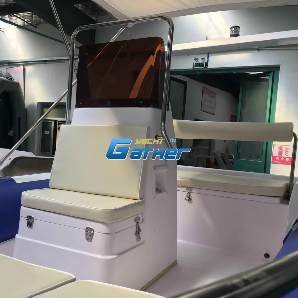 China factory direct 18ft 5.5m rib inflatable boat for sale RIB550A with hypalon tube console and seat backrest