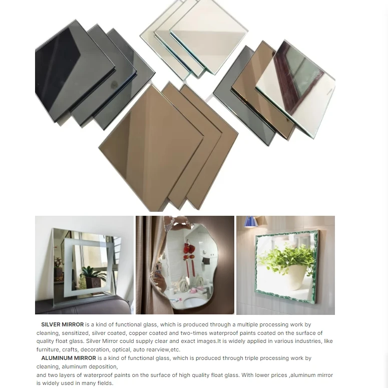 2mm 3mm 4mm 5mm 6mm 2440*1830	Colored Clear One-way Two-way Float Aluminium Silver Mirror Glass For Home Decoration