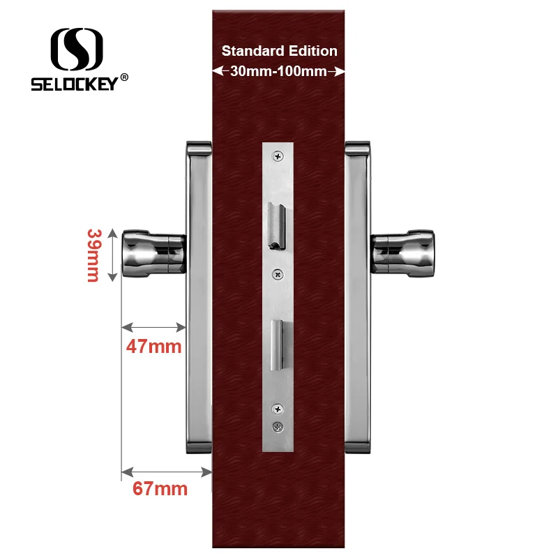  S2300 Selockey двухсторонний ключ отпечаток пальца пароль TTLOCK app Wi-Fi металлический дверной