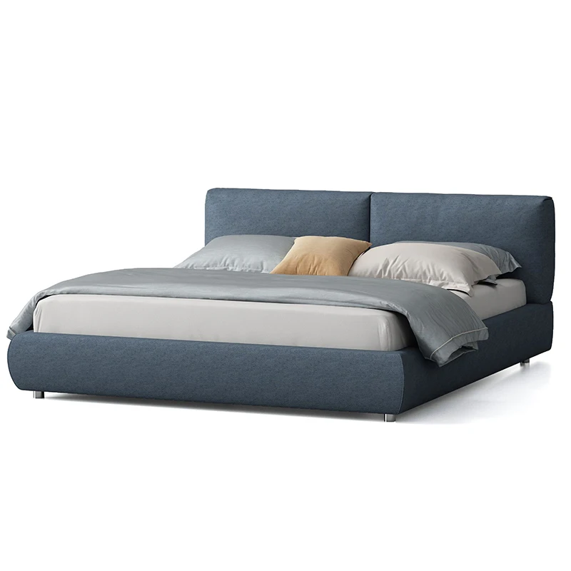 OEM ODM Factory Modern Queen Lit Hotel Bedroom Sets King Size Double Upholstered Platform Beds Frame with Wood Slat Support