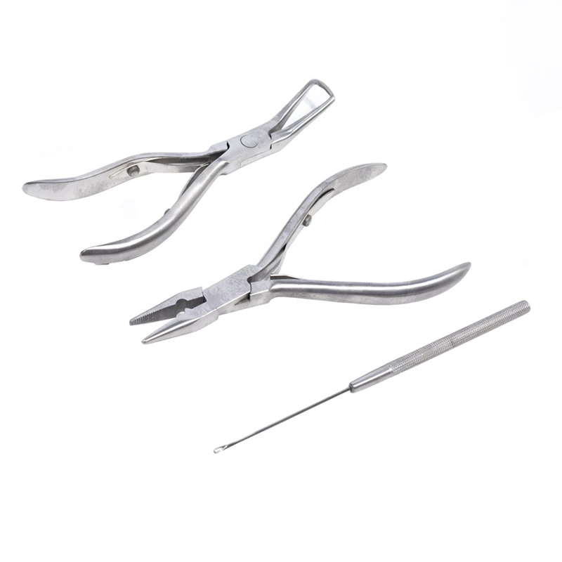 Hair Extensions Tools Stainless Steel Hair Extension Pliers Sets Kit with Hook Needle