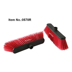 HQ0570R red color brush bristle soft broom for indoor cleaning