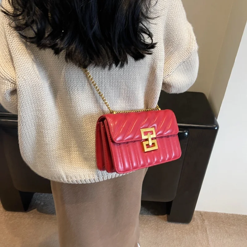 2024 Fashion Hot Designer Bags Solid PU Leather Bags Hand Made Ladies Key Chain Purse Small Flap Hand Bags for Women New Styles