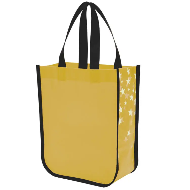 Recyclable Round Corner Eco Friendly Custom Logo Printed Shopping Tote Bag Non Woven Bag