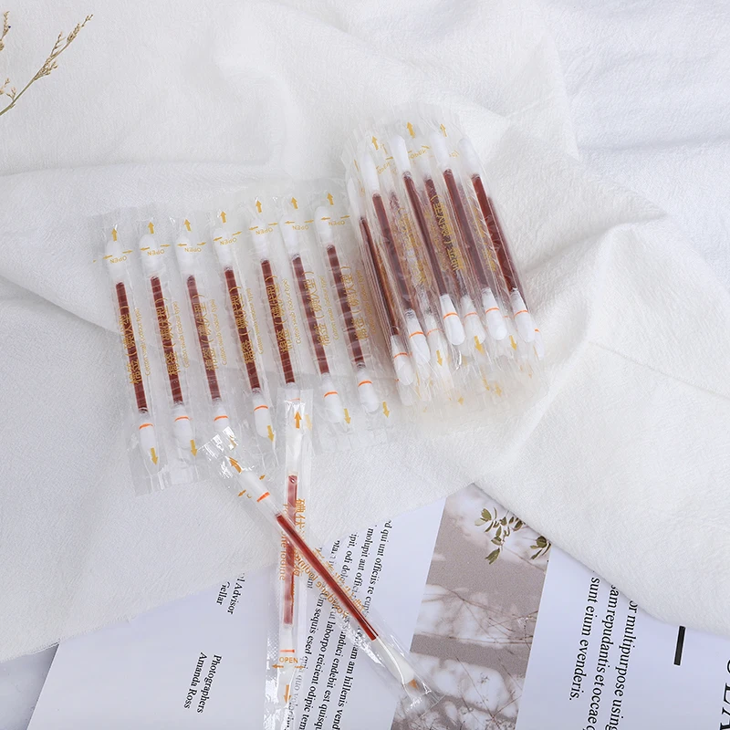 
Double-Tipped Dust-Free Disposabl Iodophor Sterile Povidone Iodine Liquid Filled Cotton Swab Individual Packed 30pcs With Pe Bag 