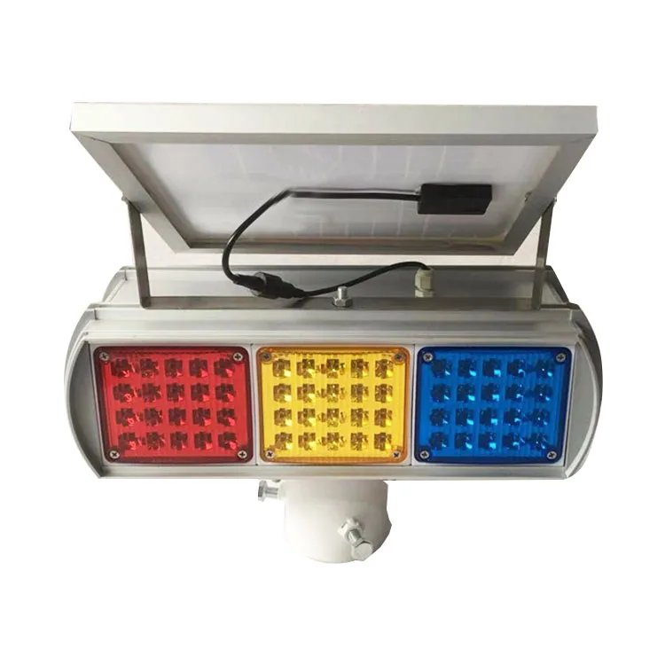 High Quality Double Sided LED Traffic Signal Lights Waterproof Aluminum Solar Strobe Red Blue Yellow Warning Lights