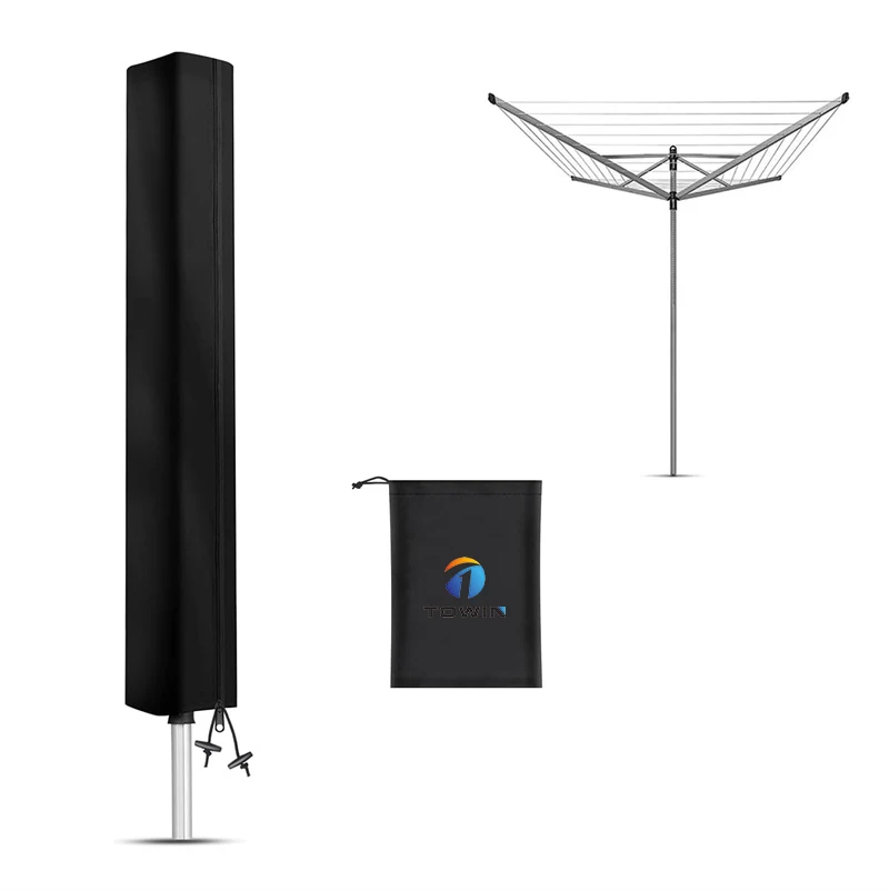 420D Oxford Waterproof Sunscreen Anti-UV Rotary Airer Clothes Washing Line Cover with Zipper