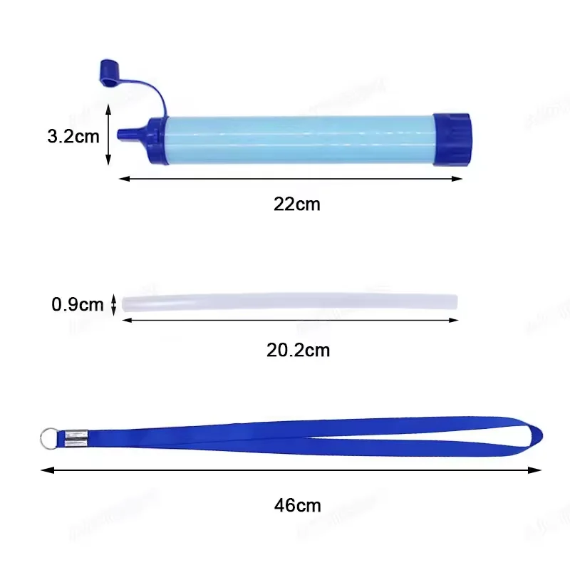 Personal Water Filtration Straw Emergency Survival Gear Water Purifier for Camping Hiking Climbing
