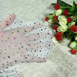 Женские ажурные блестящие сетчатые колготки со стразами